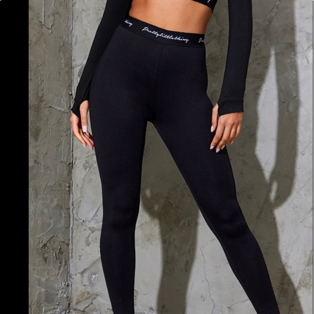 PLT Black Elasicated Band Leggings